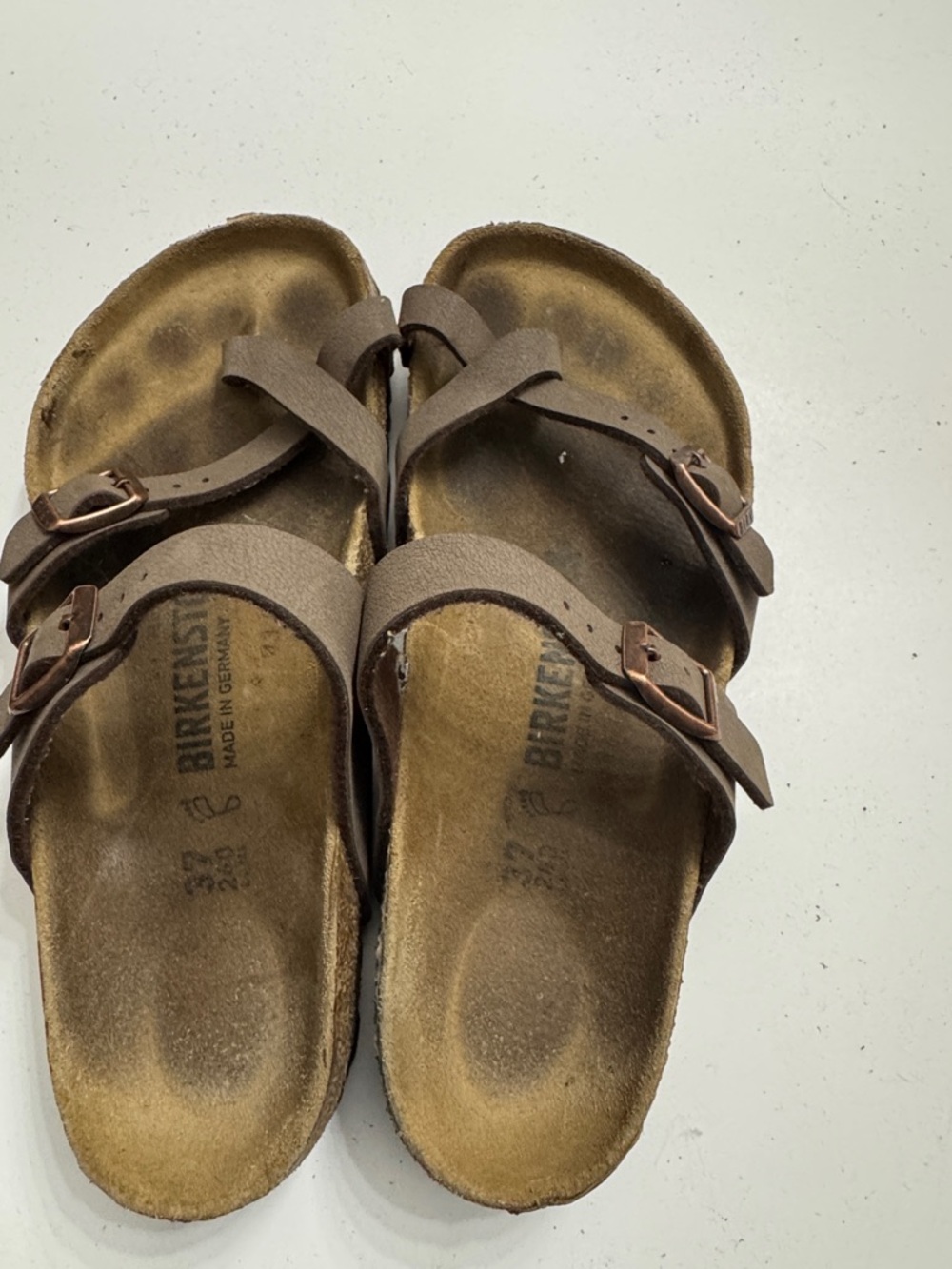 Birkenstock Brown Strappy Leather Slide Sandals - Picture 2 of 4